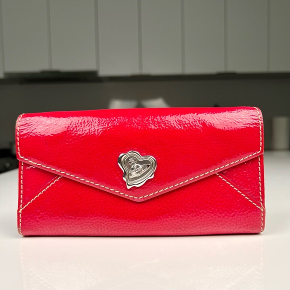 Vivienne Westwood patent leather long wallet magenta - Picture 1 of 10